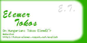 elemer tokos business card